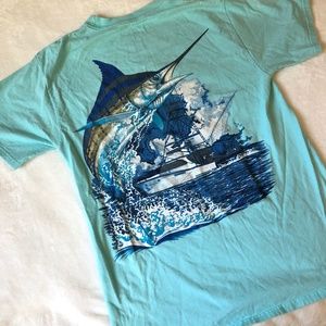 turquoise Guy Harvey tshirt